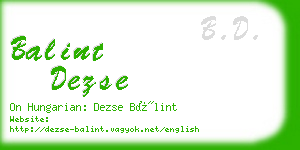 balint dezse business card